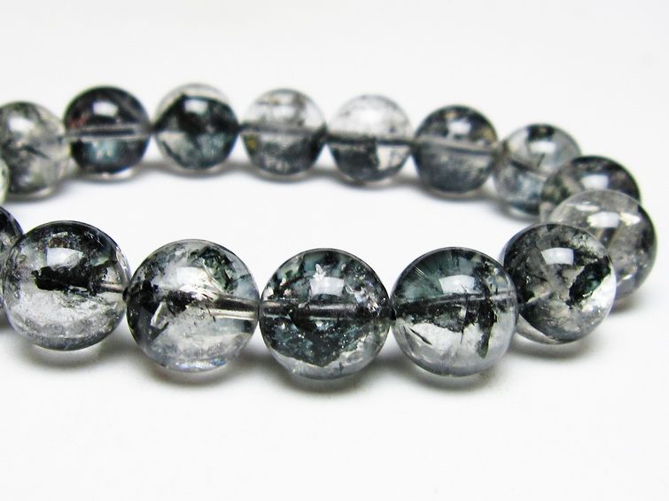 ブラックエレスチャルクォーツ ブレスレット 12mm メール便可 一点物 111-54093