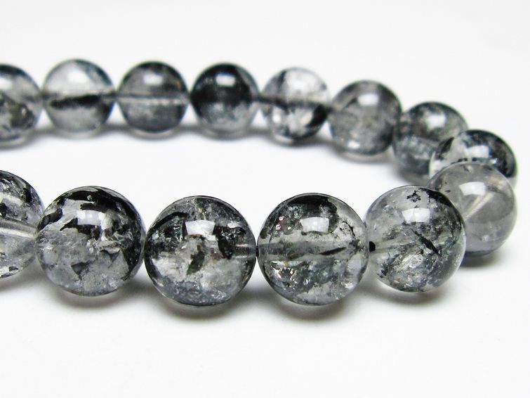 ブラックエレスチャルクォーツ ブレスレット 12mm メール便可 一点物 111-54096