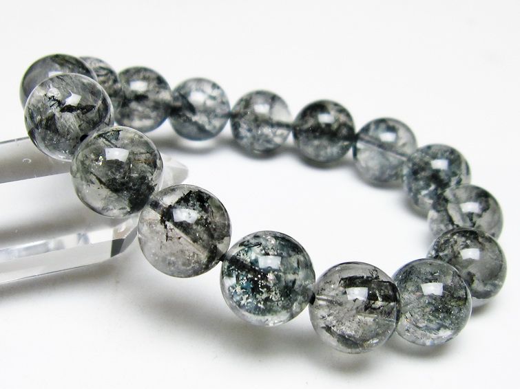ブラックエレスチャルクォーツ ブレスレット 13mm 一点物 111-54097