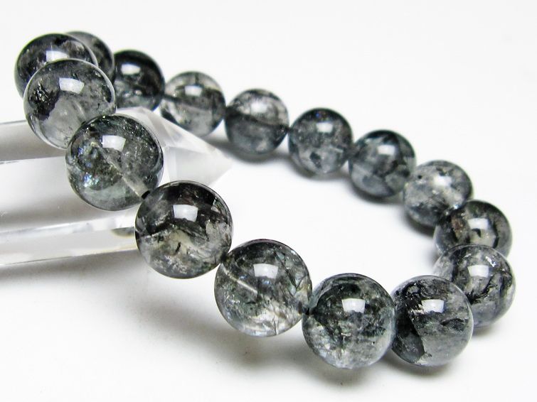 ブラックエレスチャルクォーツ ブレスレット 13mm 一点物 111-54098