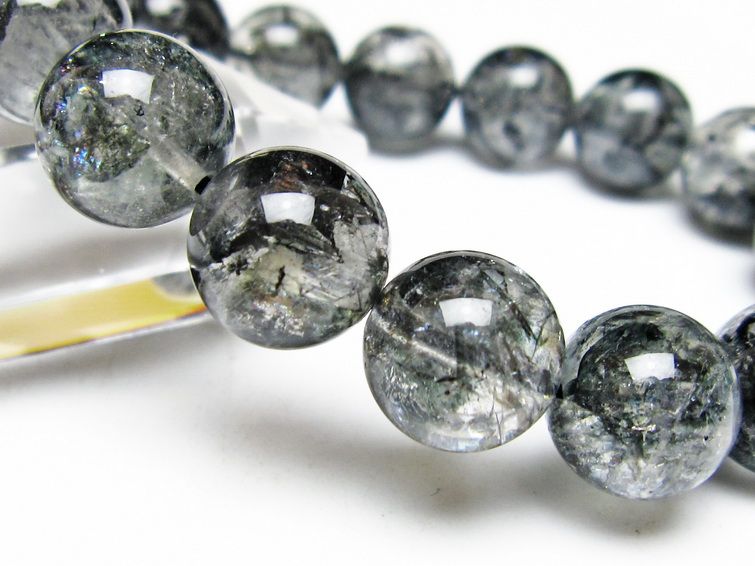 ブラックエレスチャルクォーツ ブレスレット 13mm 一点物 111-54098