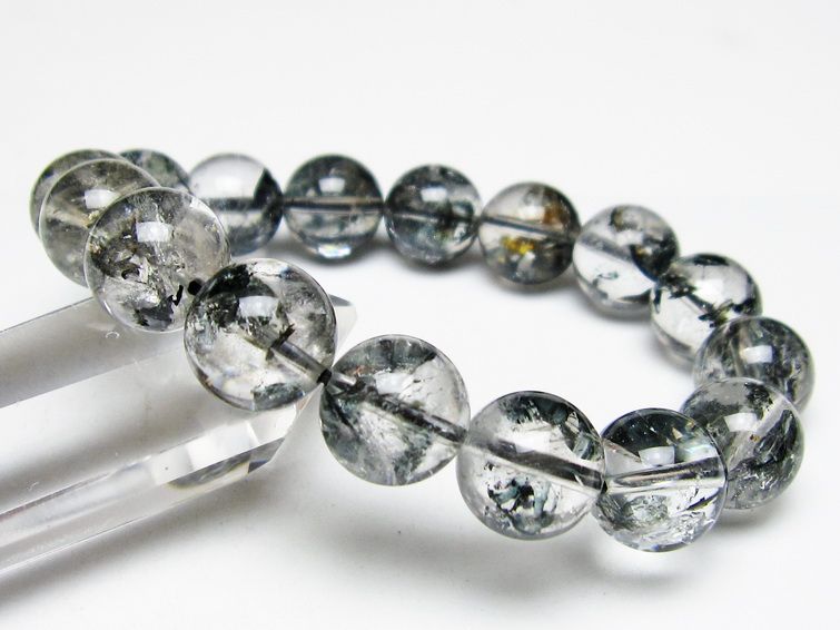 ブラックエレスチャルクォーツ ブレスレット 13mm 一点物 111-54099