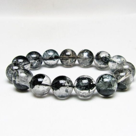 ブラックエレスチャルクォーツ ブレスレット 15mm 一点物 111-54103