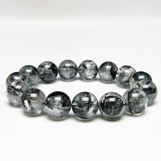 ブラックエレスチャルクォーツ ブレスレット 15mm 一点物 111-54104