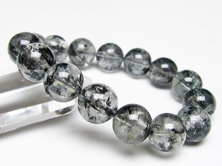 ブラックエレスチャルクォーツ ブレスレット 15mm 一点物 111-54104