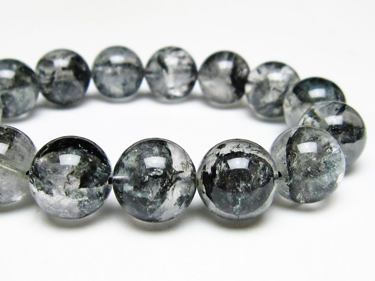 ブラックエレスチャルクォーツ ブレスレット 15mm 一点物 111-54104