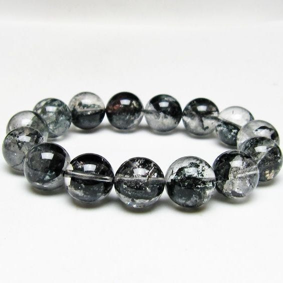 ブラックエレスチャルクォーツ ブレスレット 15mm 一点物 111-54105