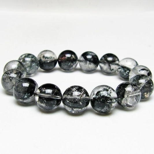 ブラックエレスチャルクォーツ ブレスレット 15mm 一点物 111-54105