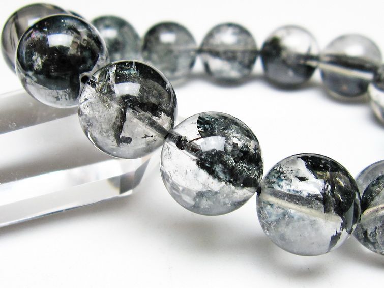 ブラックエレスチャルクォーツ ブレスレット 15mm 一点物 111-54105