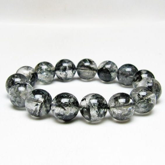 ブラックエレスチャルクォーツ ブレスレット 15mm 一点物 111-54108