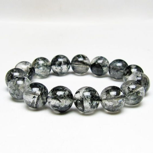 ブラックエレスチャルクォーツ ブレスレット 15mm 一点物 111-54108