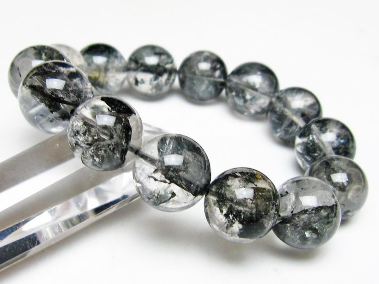 ブラックエレスチャルクォーツ ブレスレット 16mm 一点物 111-54109