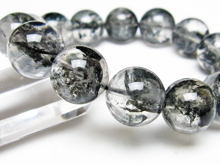 ブラックエレスチャルクォーツ ブレスレット 16mm 一点物 111-54109