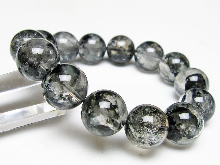 ブラックエレスチャルクォーツ ブレスレット 16mm 一点物 111-54110
