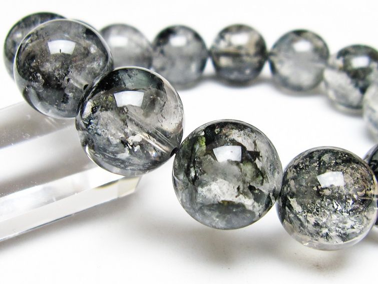 ブラックエレスチャルクォーツ ブレスレット 16mm 一点物 111-54110