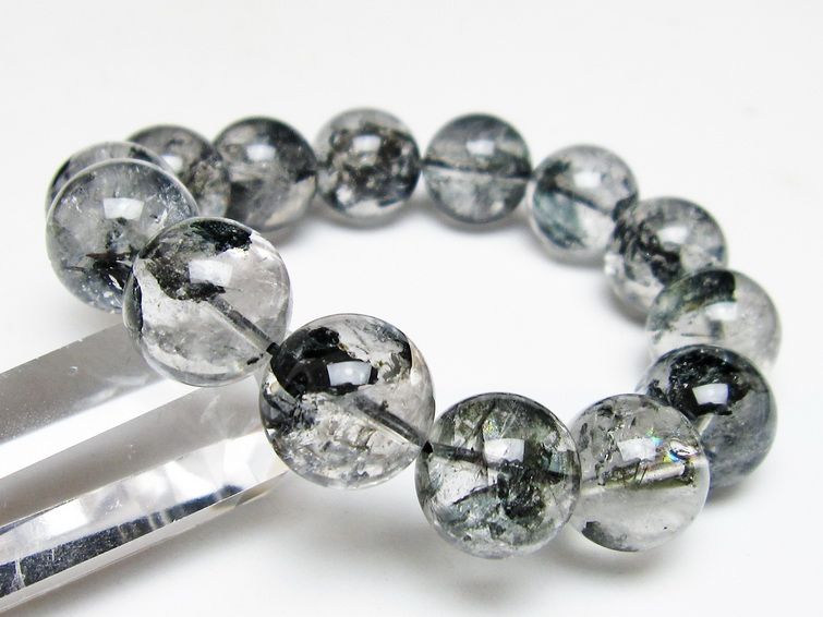 ブラックエレスチャルクォーツ ブレスレット 16mm 一点物 111-54111