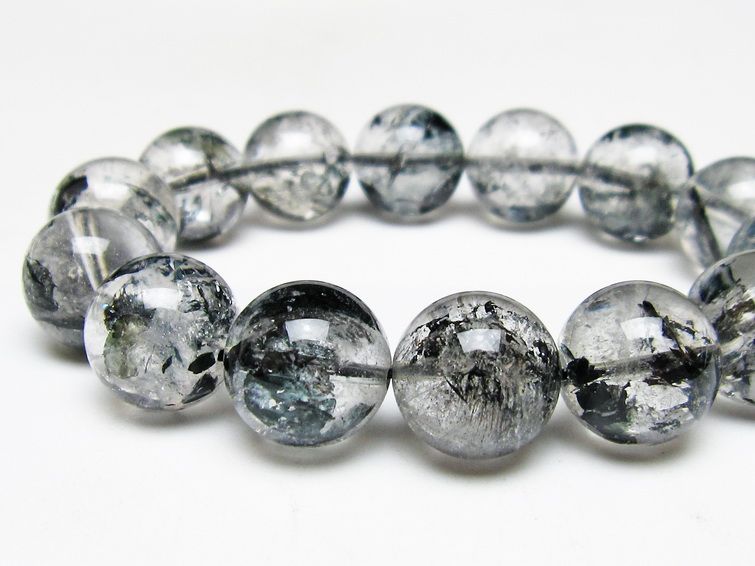 ブラックエレスチャルクォーツ ブレスレット 16mm 一点物 111-54111