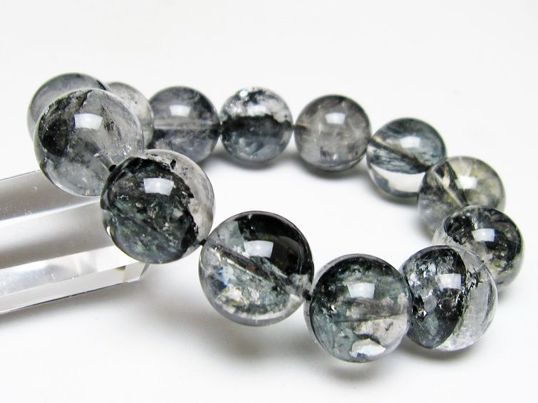 ブラックエレスチャルクォーツ ブレスレット 17mm 一点物 111-54112