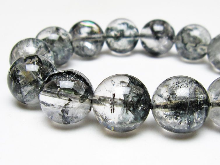 ブラックエレスチャルクォーツ ブレスレット 16mm 一点物 111-54114