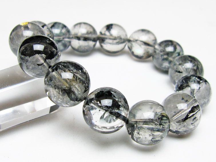 ブラックエレスチャルクォーツ ブレスレット 16mm 一点物 111-54115