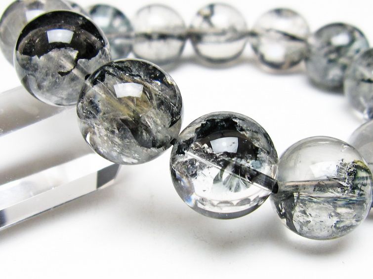 ブラックエレスチャルクォーツ ブレスレット 16mm 一点物 111-54115