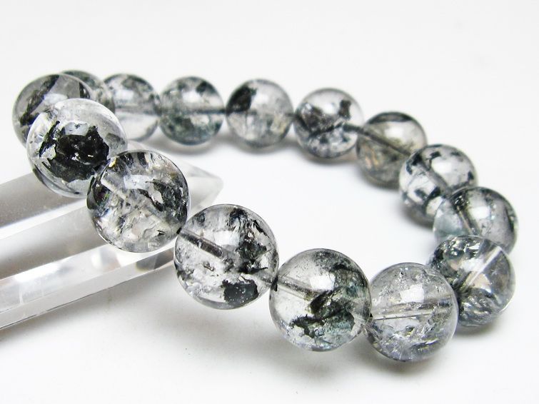 ブラックエレスチャルクォーツ ブレスレット 15mm 一点物 111-54116
