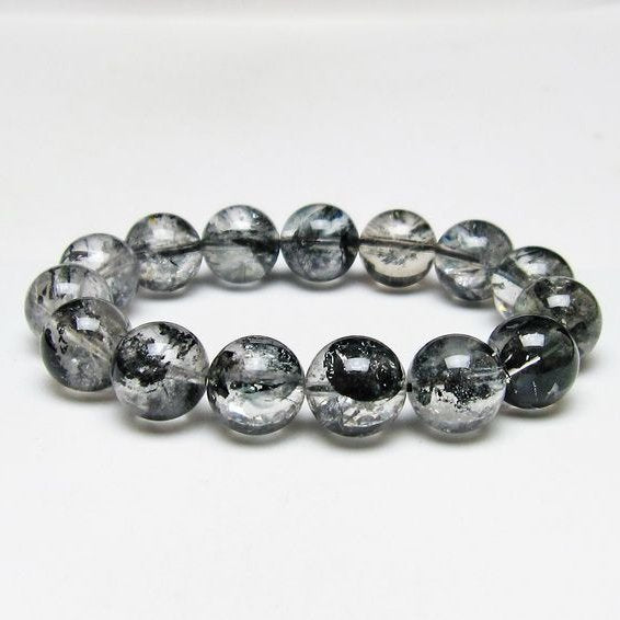 ブラックエレスチャルクォーツ ブレスレット 14mm 一点物 111-54118