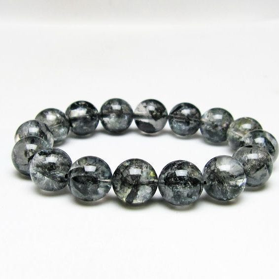 ブラックエレスチャルクォーツ ブレスレット 14mm 一点物 111-54119