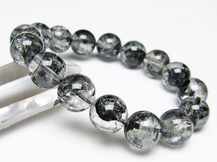 ブラックエレスチャルクォーツ ブレスレット 13mm 一点物 111-54121