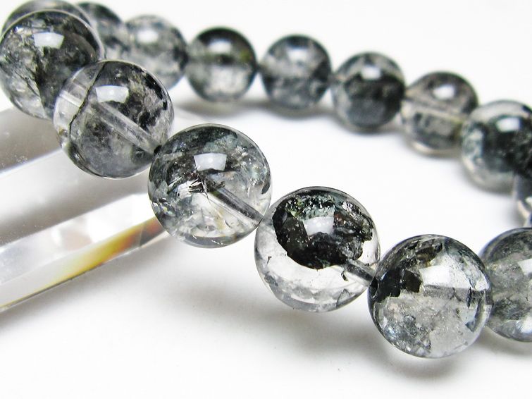 ブラックエレスチャルクォーツ ブレスレット 13mm 一点物 111-54121