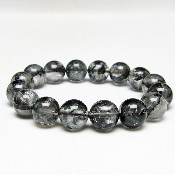 ブラックエレスチャルクォーツ ブレスレット 13mm 一点物 111-54122