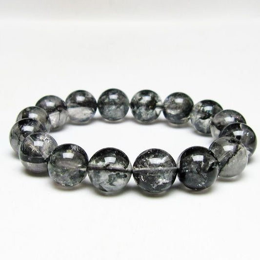 ブラックエレスチャルクォーツ ブレスレット 13mm 一点物 111-54122