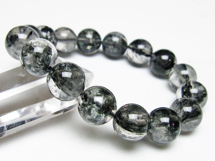 ブラックエレスチャルクォーツ ブレスレット 13mm 一点物 111-54122