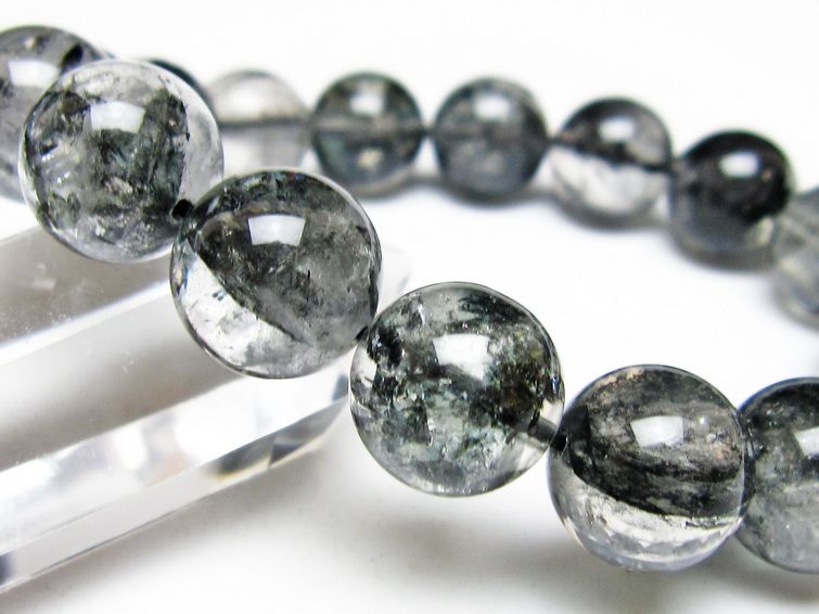 ブラックエレスチャルクォーツ ブレスレット 13mm 一点物 111-54122