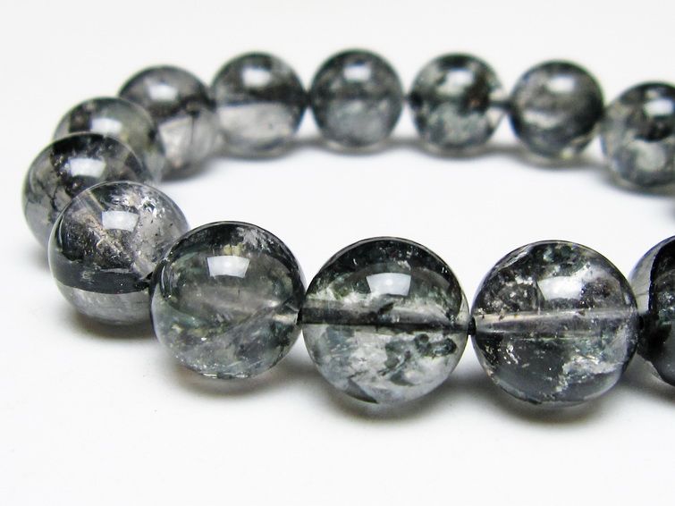 ブラックエレスチャルクォーツ ブレスレット 13mm 一点物 111-54122