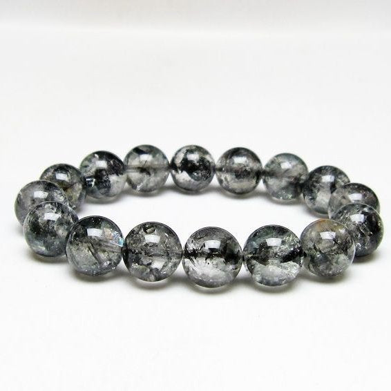 ブラックエレスチャルクォーツ ブレスレット 13mm 一点物 111-54123