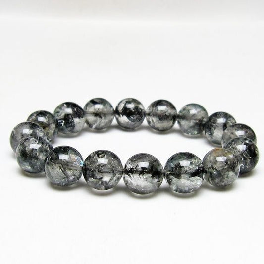 ブラックエレスチャルクォーツ ブレスレット 13mm 一点物 111-54123