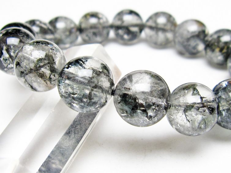 ブラックエレスチャルクォーツ ブレスレット 13mm 一点物 111-54123