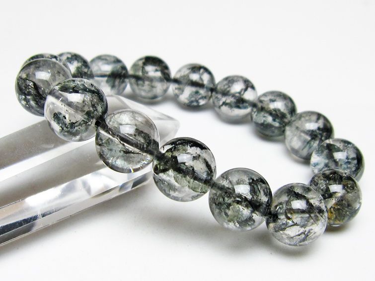 ブラックエレスチャルクォーツ ブレスレット 13mm 一点物 111-54124