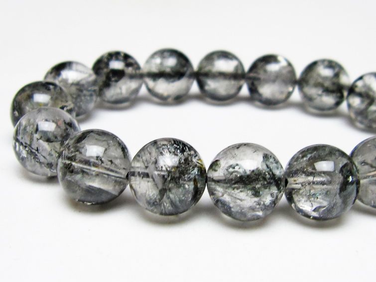 ブラックエレスチャルクォーツ ブレスレット 13mm 一点物 111-54124