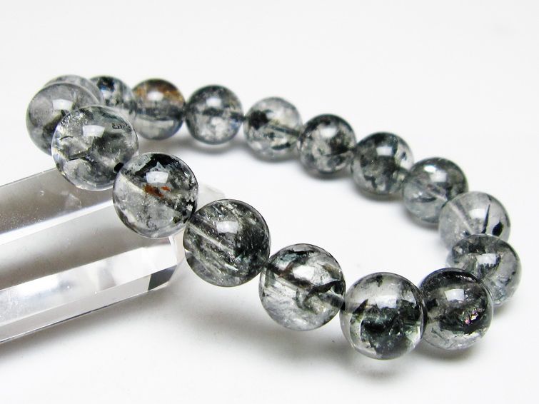 ブラックエレスチャルクォーツ ブレスレット 12mm 一点物 111-54125