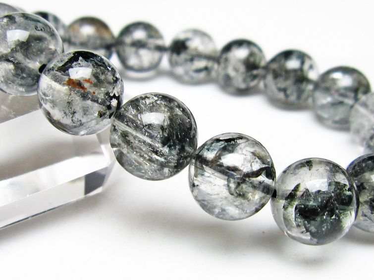 ブラックエレスチャルクォーツ ブレスレット 12mm 一点物 111-54125
