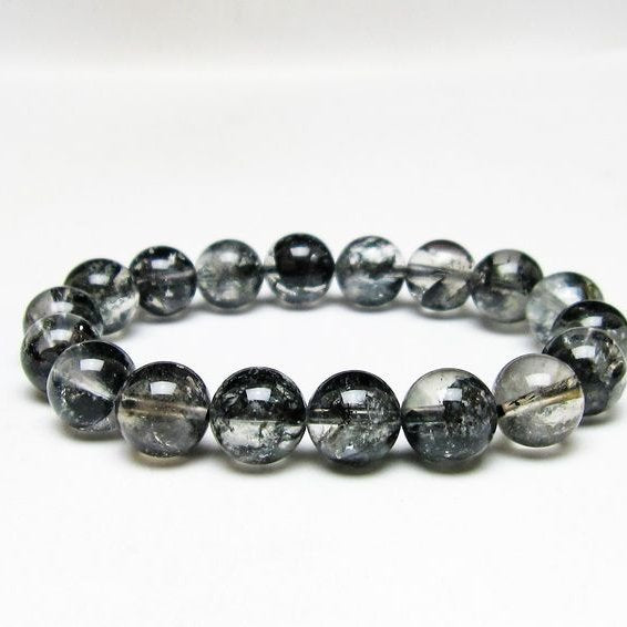 ブラックエレスチャルクォーツ ブレスレット 12mm 一点物 111-54127