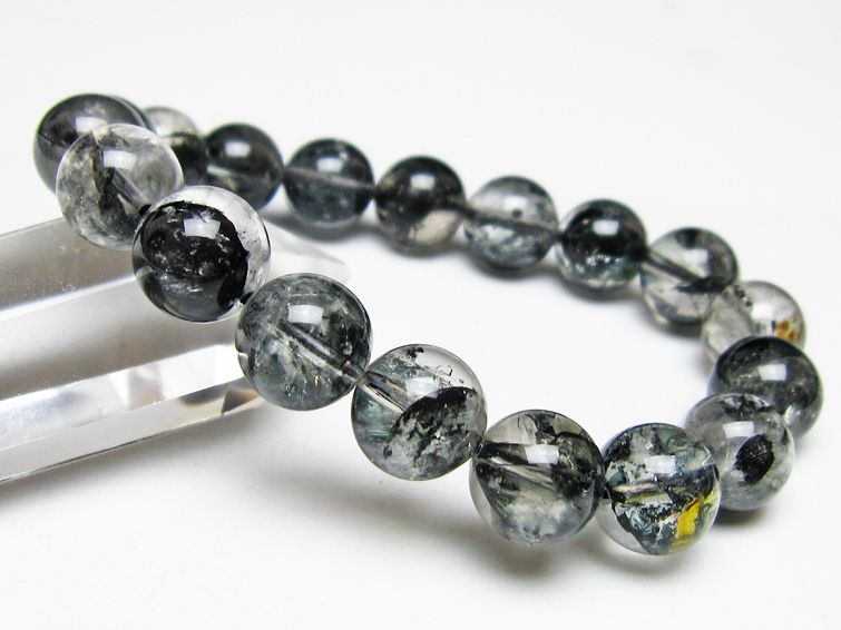 ブラックエレスチャルクォーツ ブレスレット 12mm 一点物 111-54127