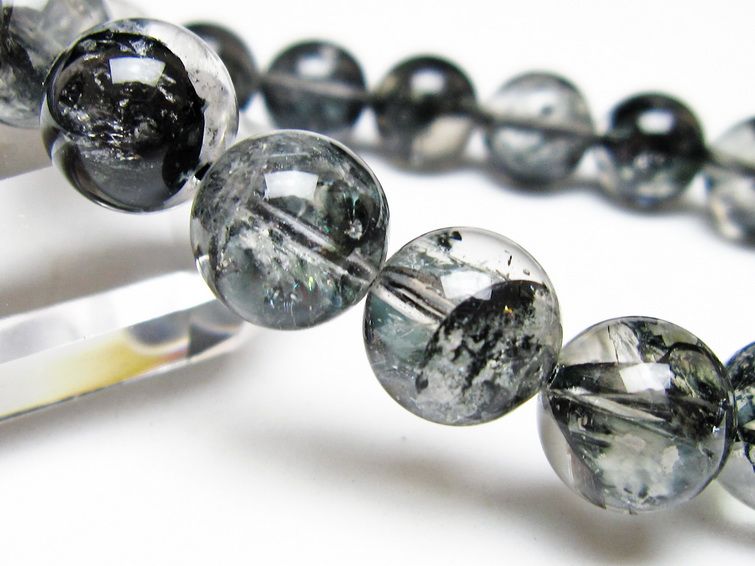 ブラックエレスチャルクォーツ ブレスレット 12mm 一点物 111-54127
