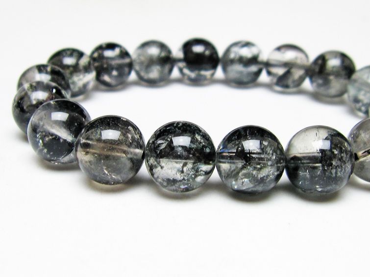 ブラックエレスチャルクォーツ ブレスレット 12mm 一点物 111-54127