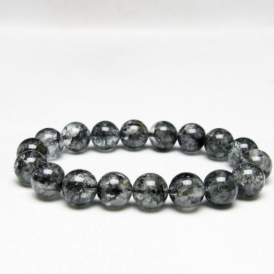 ブラックエレスチャルクォーツ ブレスレット 11mm メール便可 一点物 111-54128