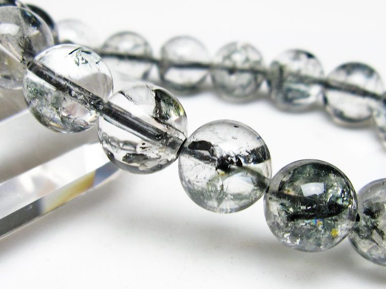 ブラックエレスチャルクォーツ ブレスレット 12mm メール便可 一点物 111-54129