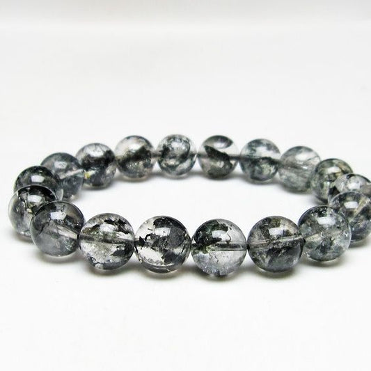 ブラックエレスチャルクォーツ ブレスレット 12mm メール便可 一点物 111-54130