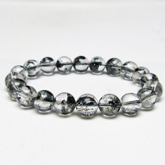 ブラックエレスチャルクォーツ ブレスレット 10mm メール便可 一点物 111-54135